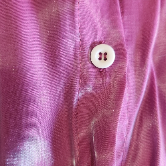 Zanzea Collection Shiny Pink Button-Up Shirt - Picture 4 of 13